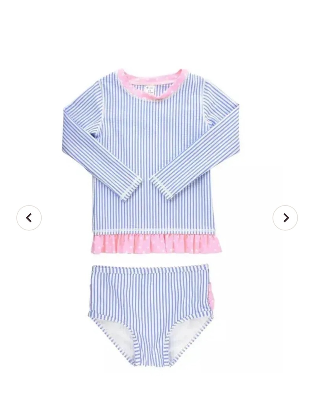 RUFFLEBUTTS - PERIWINKLE BLUE SEERSUCKER RASH GUARD BIKINI